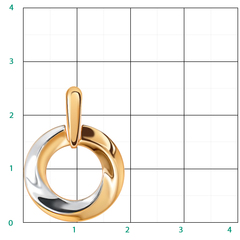 50109 - Подвеска круглая из комбинированного золота 585 пробы