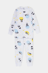 Пижама  для мальчика  КП 1552/панды в космосе на белом