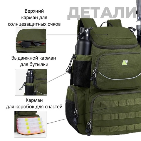 Картинка рюкзак рыболовный Nevo Rhino 9106-NW Army - 8
