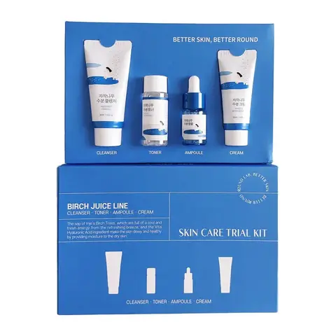 Round Lab Birch Juice Trial Kit (cleanser,toner,ampoule,cream)