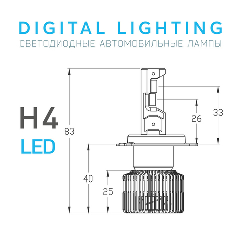 Светодиодные лампы MTF LIGHT DIGITAL LIGHTING H4/H19, 3000-7000K, управление со смартфона, (к-кт 2 шт.)