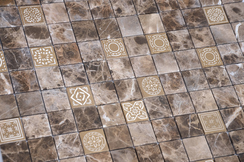 Мозаика из натурального камня LeeDo - Caramelle: Art Emperador Dark MAT 48x48x8