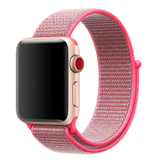 Спортивный нейлоновый ремешок для часов Apple Watch 38 и 40мм, розовый цвет (hot pink)