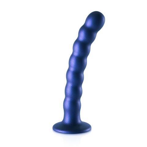 Синий фаллоимитатор Beaded G-Spot - 17 см. - Shots Media BV Ouch! OU823MBL