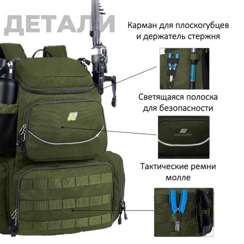 Картинка рюкзак рыболовный Nevo Rhino 9106-NW Army - 9