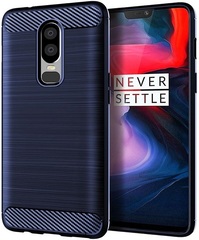 Чехол для OnePlus 6 цвет Blue (синий), серия Carbon от Caseport