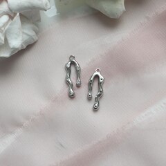 Подвеска в форме капли с фианитами 20*7 мм, родий, П278