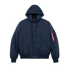 Бомбер Alpha Industries MA-1 Hooded Logo Oxford Replica Blue (Синий)