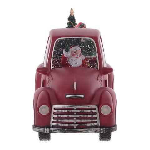 Изделие декоративное "Дед Мороз на машине" (подсвет, вьюга, муз, AA х3 н/п +USB), L28 W12 H17 см