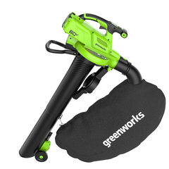 Воздуходувка-пылесос Greenworks GD60BVII 60V (368 км/ч) аккумуляторная, без АКБ и ЗУ