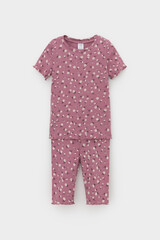 пижама  для девочки  К 1632/темная орхидея,цветочный танец