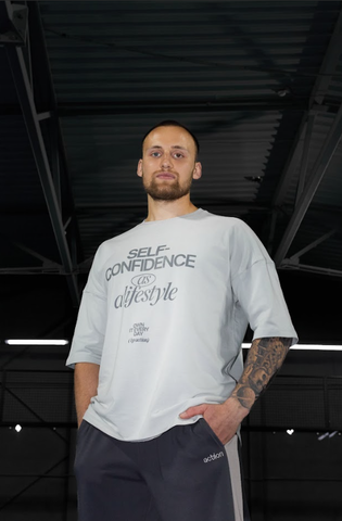 Футболка "Self-Confidence" светло-серая