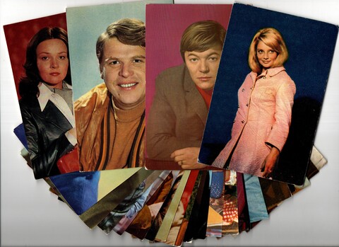 Подборка открыток с артистами СССР - 70, 80-е годы - 25 штук — чистые, без повторов