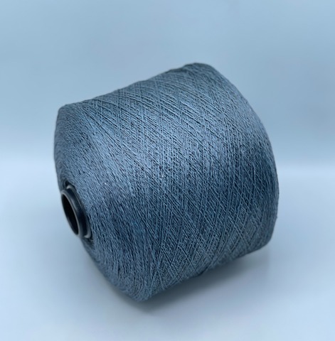 Бобинная пряжа, Linette Pailletes, 450м, 80% Лен, 20% Полиэстер(пайетка), Серо-бирюзовый+пайетка(в тон).37705