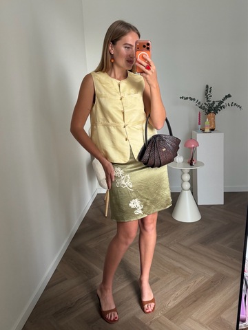 Шелковая юбка Made in ost зеленый