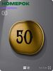 Номерок на дверь квартиры 50, для кабинета, офиса, шильдик 9 х 7 см, золотистый, Айдентика Технолоджи