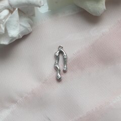 Подвеска в форме капли с фианитами 20*7 мм, родий, П278