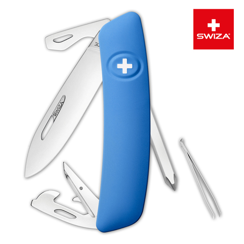 Швейцарский нож SWIZA D04 Standard, 95 мм, 11 функций, синий (блистер)