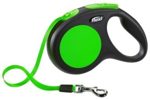 Flexi поводок-рулетка Limited Edition New Neon M (до 25 кг) лента 5 м (зеленый)
