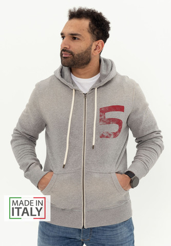 Худи Bowery NYC на молнии "Five" Spray Grey Melange