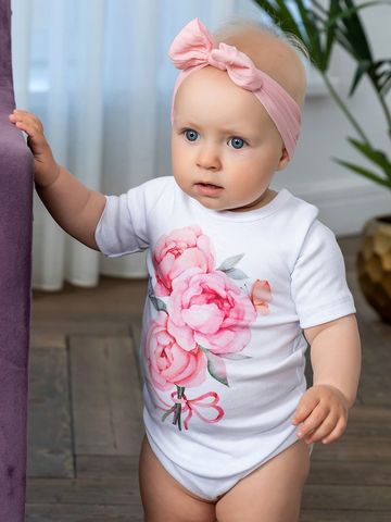 Боди с коротким рукавом "Пионы"