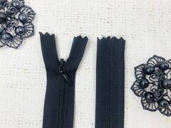 Молнии потайные на текстильной основе, 46 см, чёрный