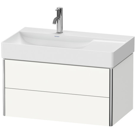 Duravit DuraSquare Раковина подвесная без перелива, выпуск с керам покрытием, 2 отм. отв под смес, крепеж, левая, 80х47см, покр WonderGliss, цвет белы 23488000141