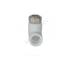 Тройник PP-R комбинированный белый Дн 20х1/2" с накидной гайкой VALFEX 10140020