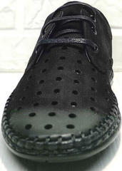 Модные туфли мокасины мужские черные смарт кэжуал Luciano Bellini 91754-S-315 All Black.