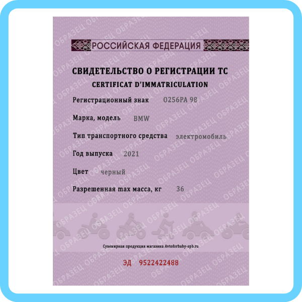 Детское Свидетельство Транспортного Средства