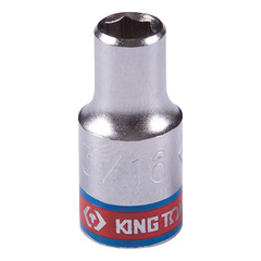 KING TONY (233506S) Головка торцевая стандартная шестигранная 1/4", дюймовая 3/16"