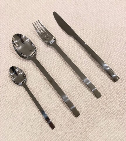 Набор столовых приборов 24шт Herdmar Spiga Anthracite 116 темно-серый глянцевый