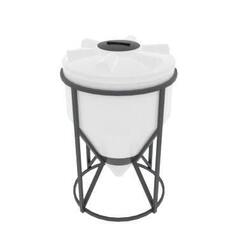 Емкость конусная 60 градусов крышка 450мм (цвет белый) для сыпучих продуктов Ирпласт 1000 л.(1196x1196x1713см;белый) - арт.560324