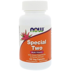 Now Foods, Special Two, мультивитамины, 120 растительных капсул