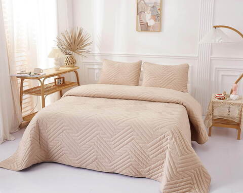 Покрывало 160х220 и наволочка 50х70 Sofi De MarkO Мориц бежевое