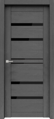 Межкомнатная дверь Велюкс 1 Ясень грей / Цвет Ясень грей / Стекло "Лакобель черное" / Двери Верда
