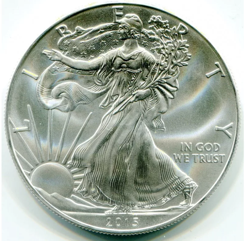 1 доллар 2015 года «Liberty» («Шагающая свобода»). США. Серебро