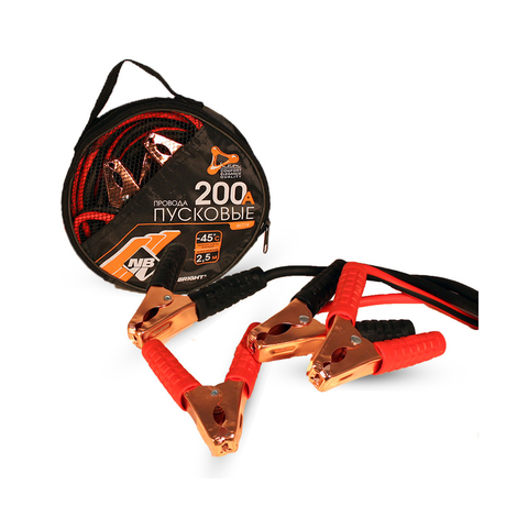 Провода пусковые "Nova Bright-fusion" 200А морозостойкие, в сумке, 2.5 м