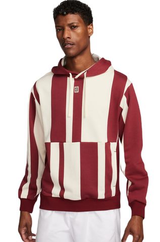 Куртка теннисная Nike Court Heritage Dri-Fit Fleece Tennis Hoodie - team red/coconut milk