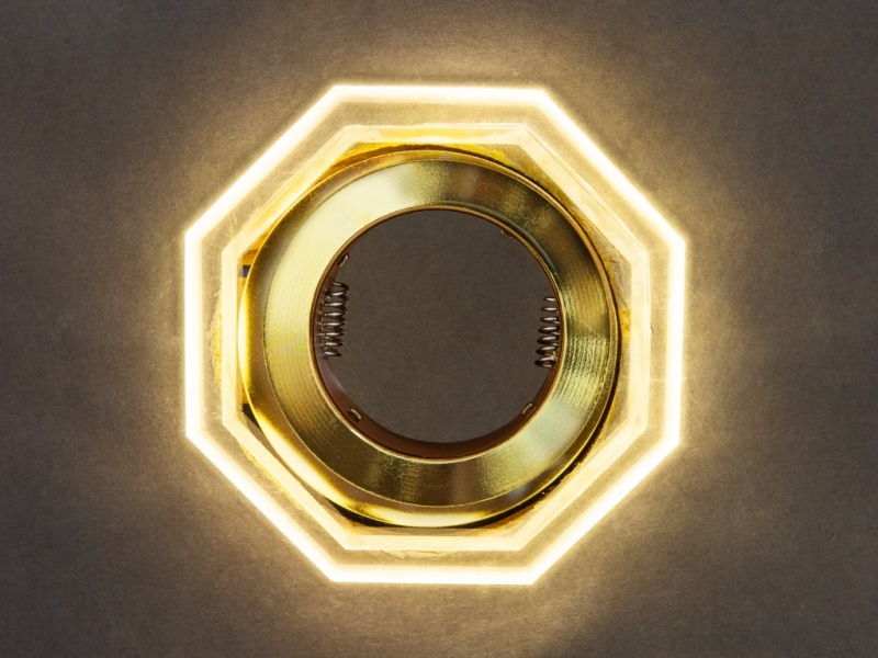 Встраиваемый светильник GP-8031-3W-GO Золото+Диодная подсветка