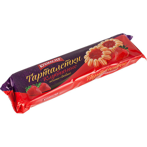 Печенье сдобное Кухмастер Тарталетки клубничные 240 г