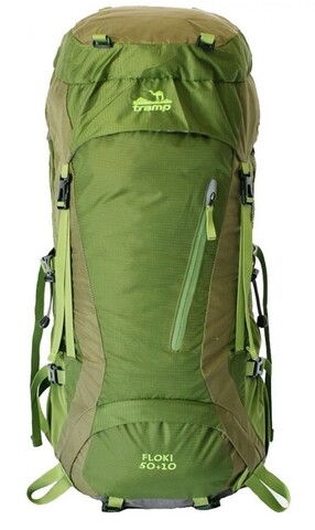 Картинка рюкзак туристический Tramp Floki 50+10 зеленый - 1