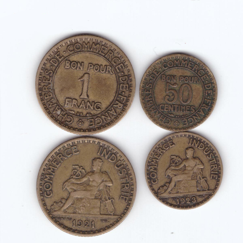 Набор монет Франции 1920-х №1