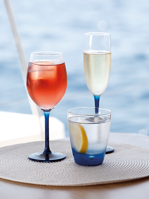 Non-slip ecozen water glass – party blue – 6 pcs Marine Business