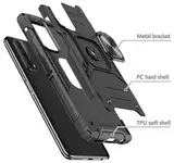 Противоударный чехол Strong Armour Case с кольцом для Huawei Y7a / P Smart 2021 (Черный)