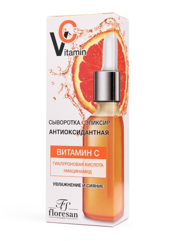 Флоресан VITAMIN C Сыворотка-эликсир антиоксидантная с ниацинамидом, 30мл Ф-672