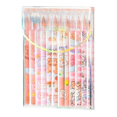 
          Ручка гелевая, пиши-стирай, Basir, синие чернила, серия "Мишки", цветной корпус, 12 шт