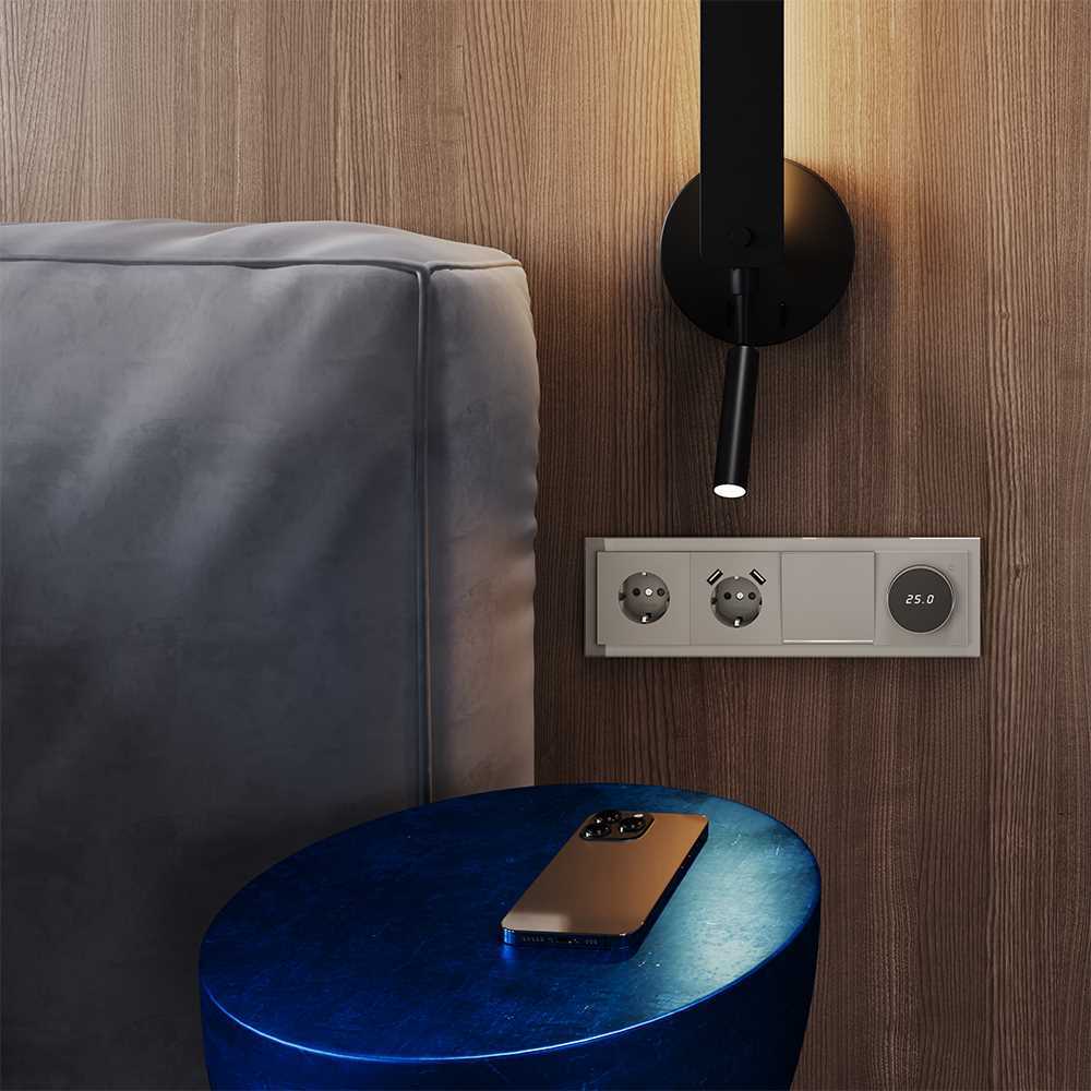 Рамка стеклянная Voltum S70 на 4 поста, (кашемир, стекло) VLS110403