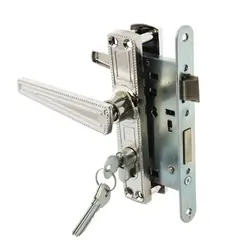 70-1-004 Замок врезной ЗВ4-3.01 (хром) 55/55мм, 4 ключа,цилиндр. мех-м 70мм, 200х85мм (ЗЕНИТ)