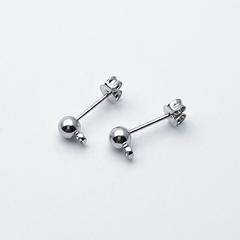 Швензы-гвоздики, цвет серебро (родий), диаметр шарика 3,9 мм, цена за пару